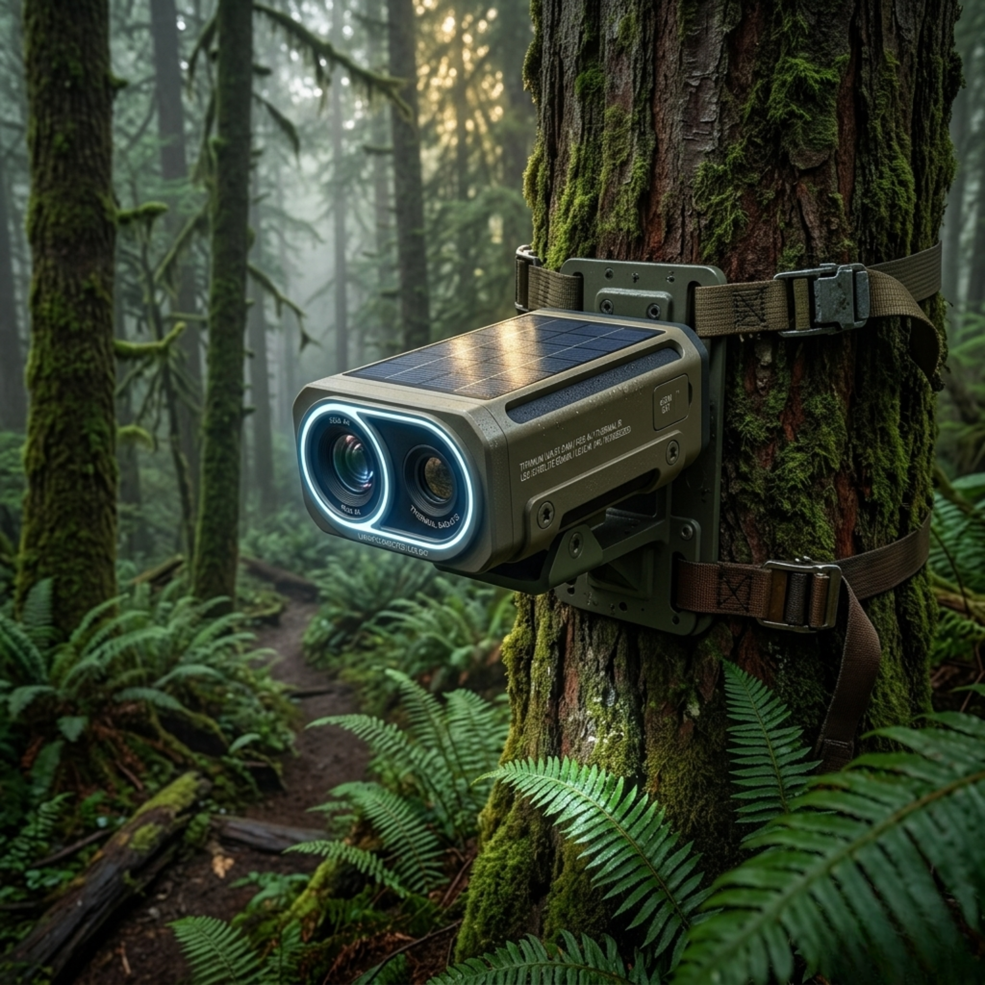 Sentinel on tree in rainforest
